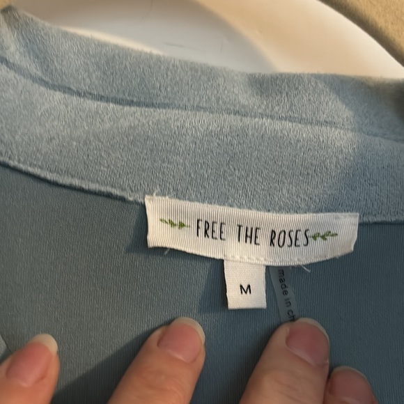 Free The Roses Blue Suede Shacket - Picture 3 of 5